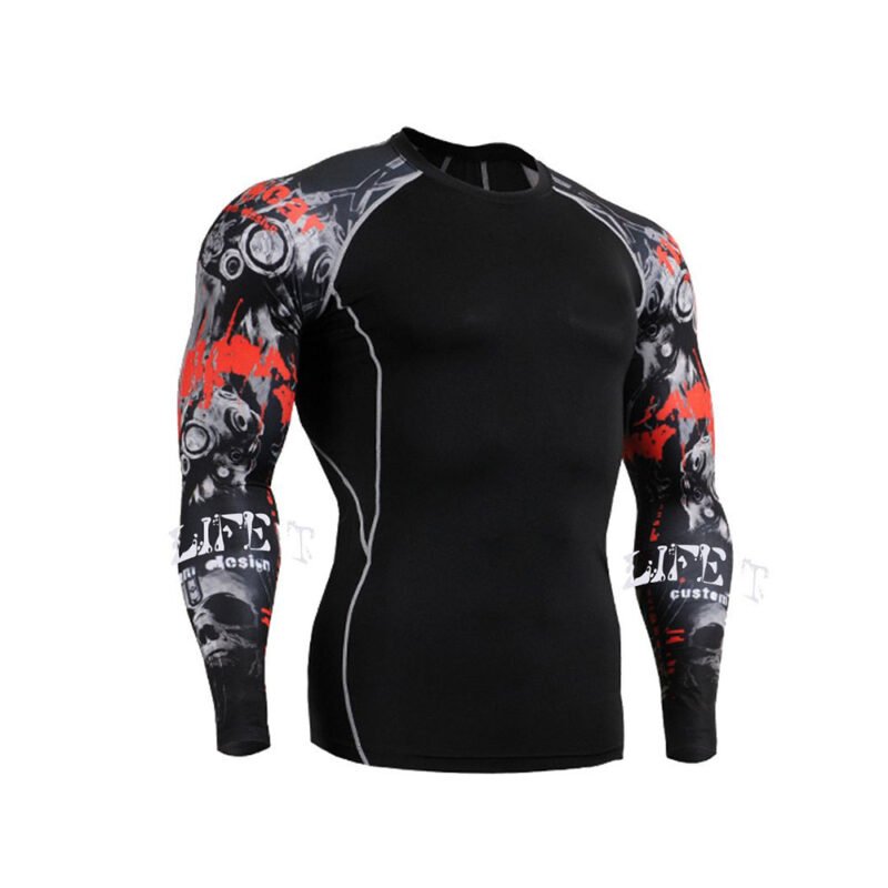 Mens Rash Guard Basic Skins UPF 50+ Long Sleeve Rash Guard