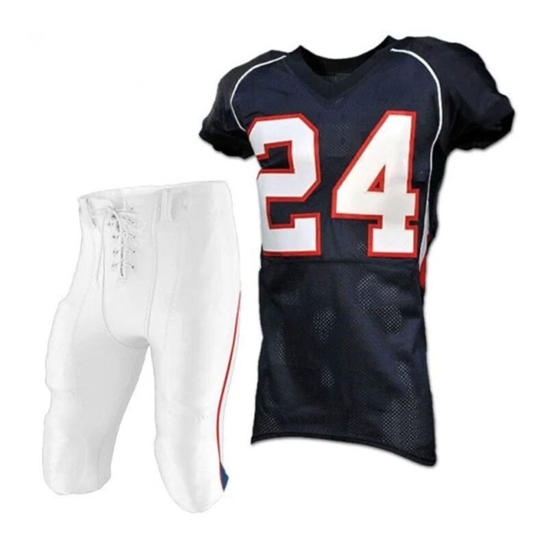 Polyester Practice Football Jersey Set and Standard Bootleg 2 Integrated Football Pants with Built-in Pads