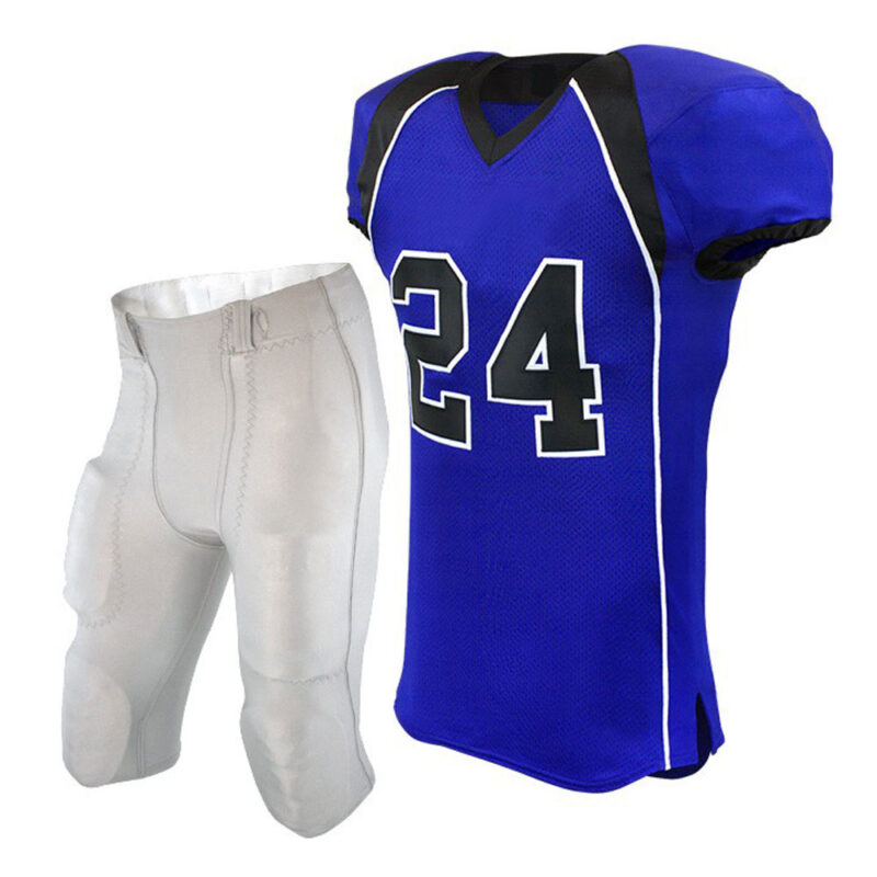 Polyester Practice Football Jersey Set and Standard Bootleg 2 Integrated Football Pants with Built-in Pads
