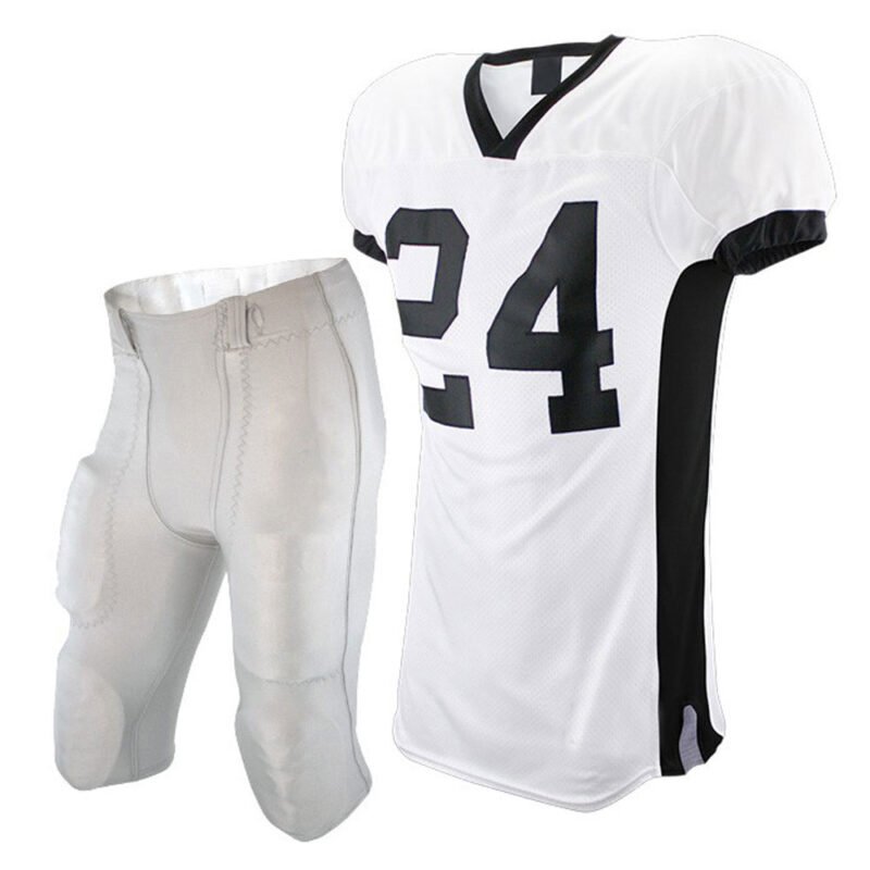 Polyester Practice Football Jersey Set and Standard Bootleg 2 Integrated Football Pants with Built-in Pads