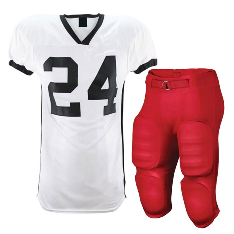 Polyester Practice Football Jersey Set and Standard Bootleg 2 Integrated Football Pants with Built-in Pads