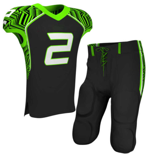 Polyester Practice Football Jersey Set and Standard Bootleg 2 Integrated Football Pants with Built-in Pads
