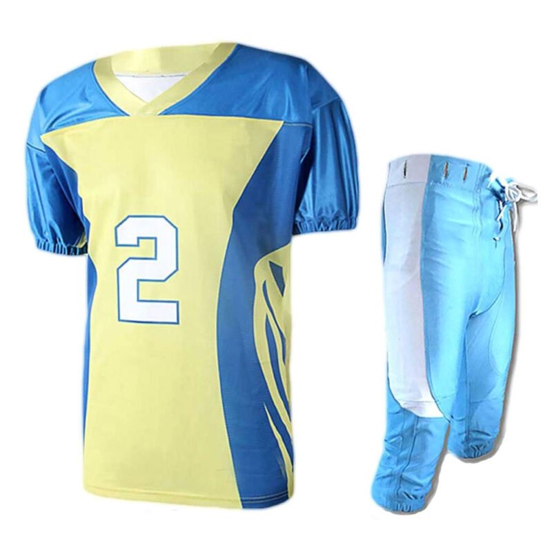 Polyester Practice Football Jersey Set and Standard Bootleg 2 Integrated Football Pants with Built-in Pads