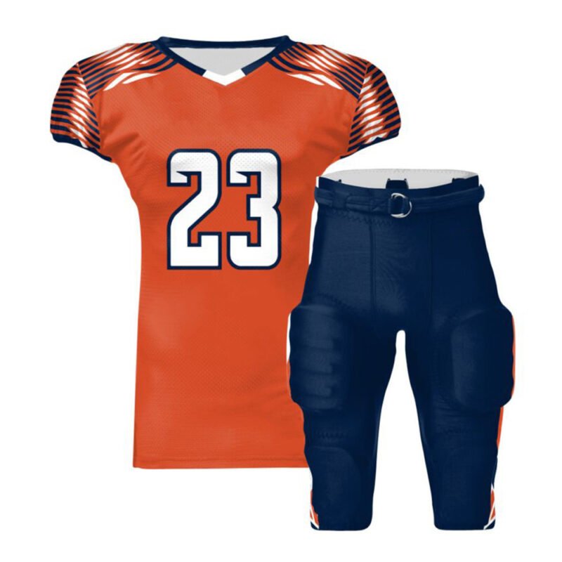 Polyester Practice Football Jersey Set and Standard Bootleg 2 Integrated Football Pants with Built-in Pads