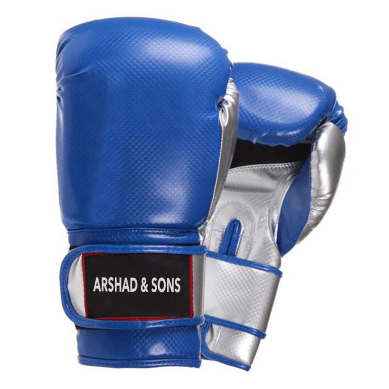 Training Boxing Gloves 16Oz Blue and Silver Color