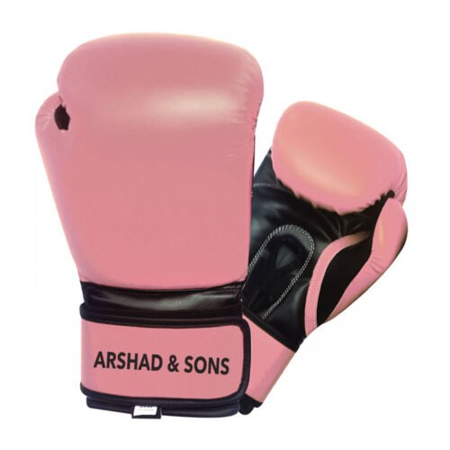 Training Boxing Gloves 16Oz Pink and Black Color