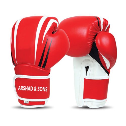 Red and White Color Boxing Gloves 16Oz