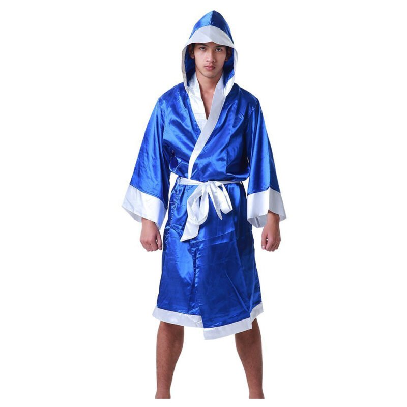 Adult Mens Boxing Robes World Champion, Boxer Robe Bllue/White