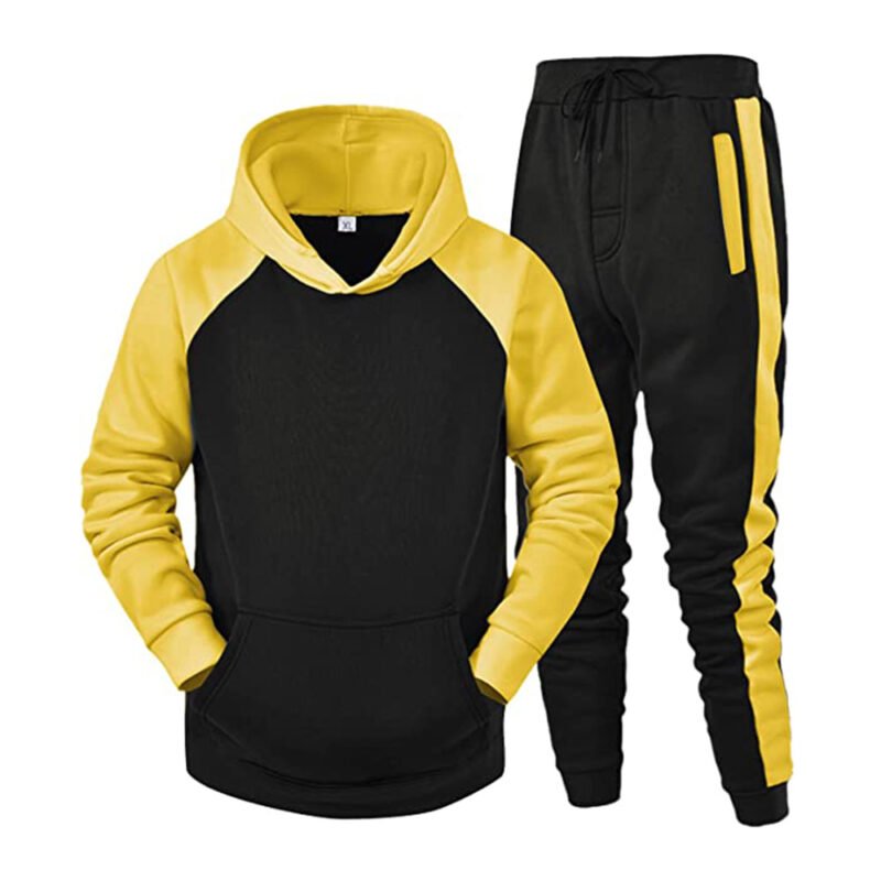 Men Tracksuit Set Hooded Jacket